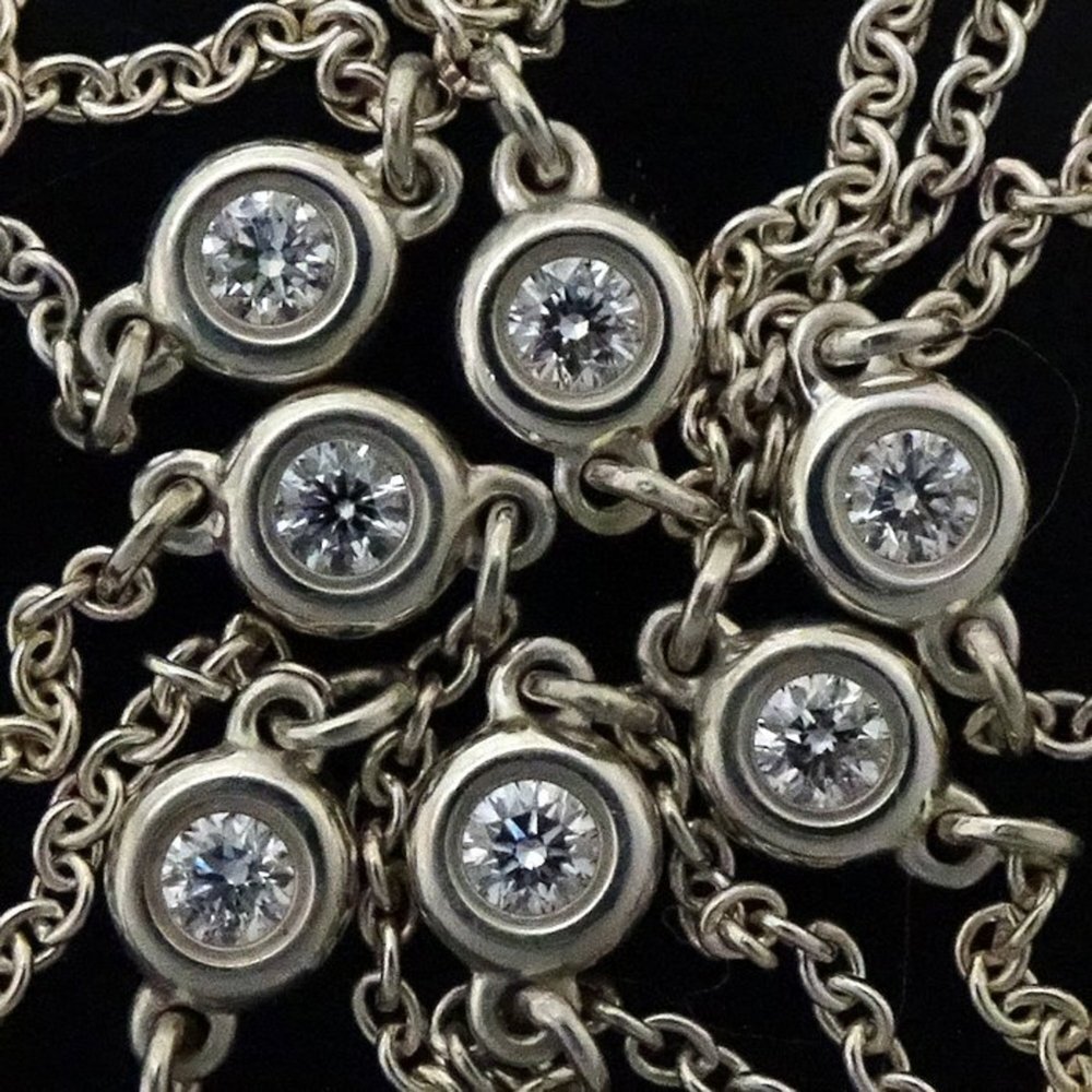 TIFFANY Authentic Silver Diamond Heart Necklace - Picture 3 of 7